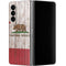 California Flag Dark Wood Galaxy Z Fold4 5G Skin